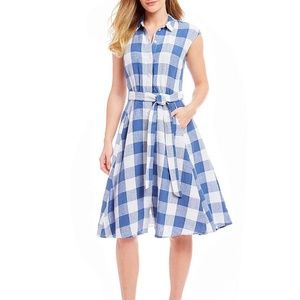 Joules Alisandra Blue Gingham Midi Dress